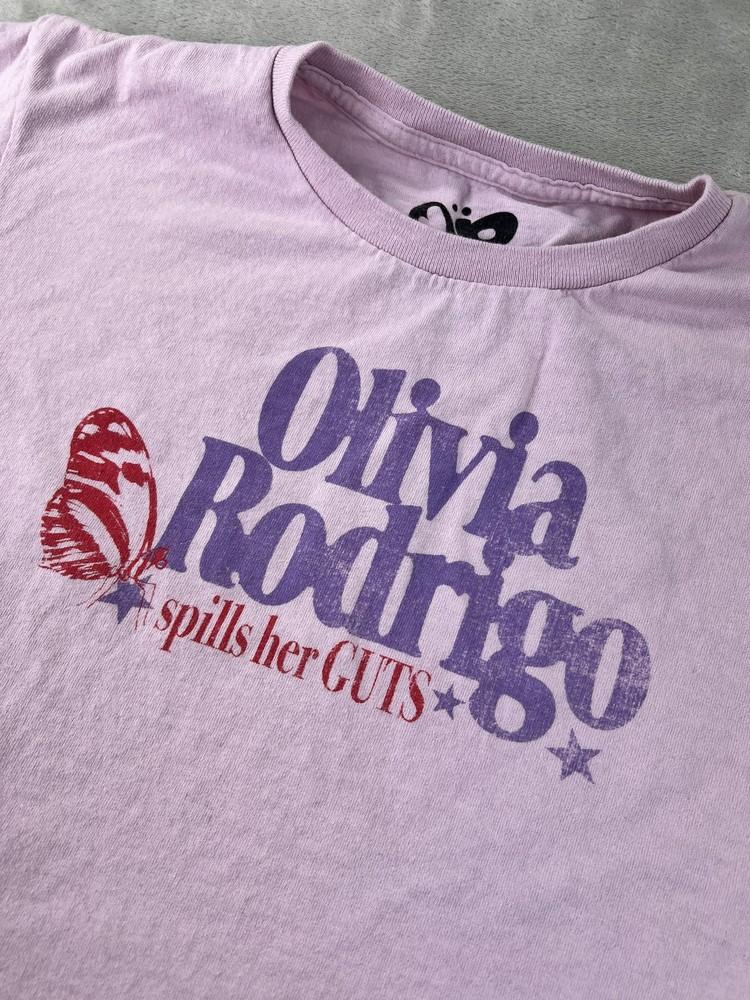 Olivia Rodrigo Shirt Girls XL Spills Her Guts Tour Tee Butterfly Concert Band Unisex T-Shirt XXL
