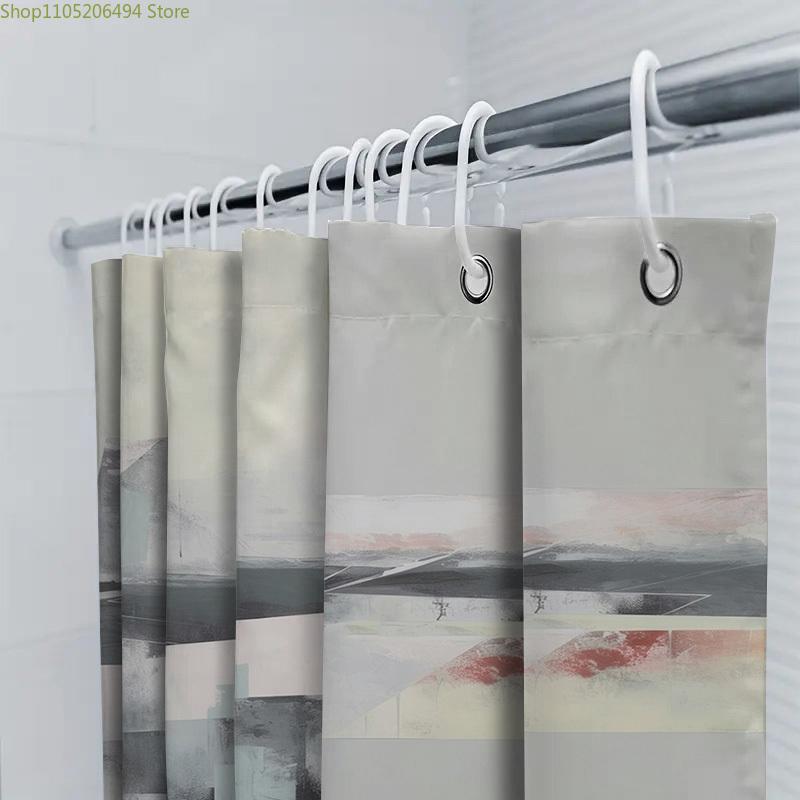 Modern Cityscape Bath Shower Curtain with Artistic Design 72x84 Inches Watercolor Print for Bathroom Decor