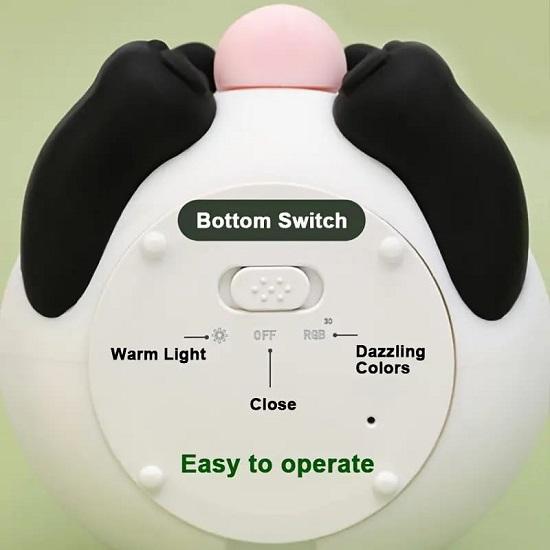 Panda Led Night Light With Glasses And Bottle Soft Silicone Animal Lamp, Rechargeable And Portable, Ideal For Nursery, Bedside, And Baby Rooms, Gift