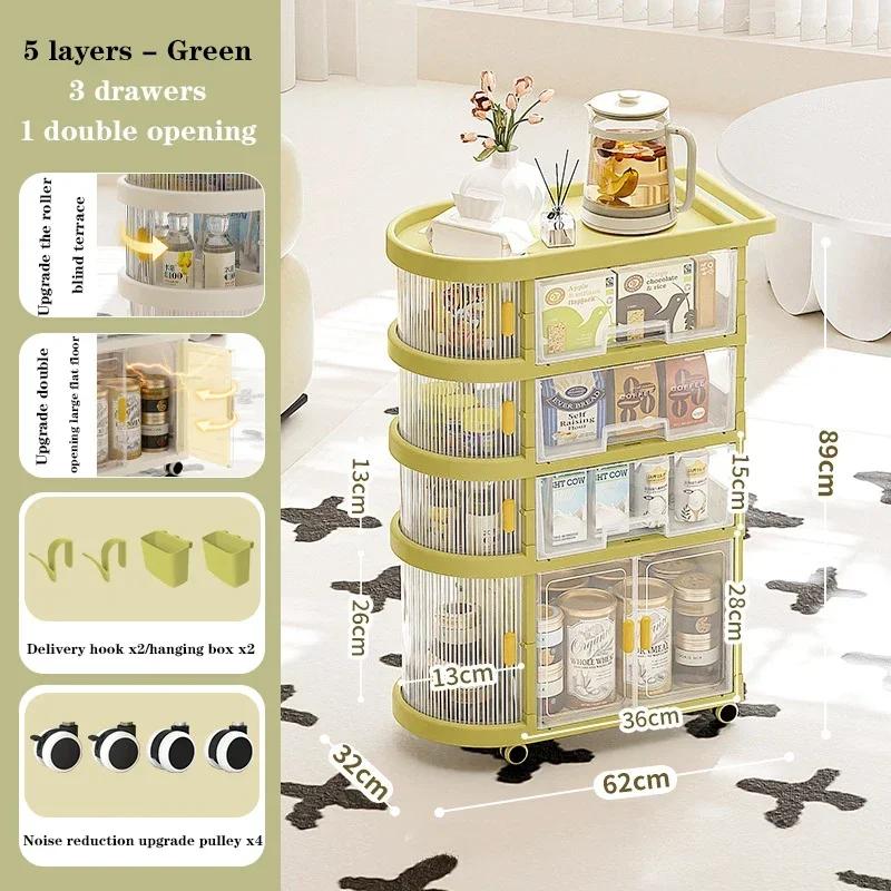 Folding Storage Rack Trolley Baby Product Storage Cart Simplicity Portability Trolley and Snack Toys Sundries Organizer Shelving