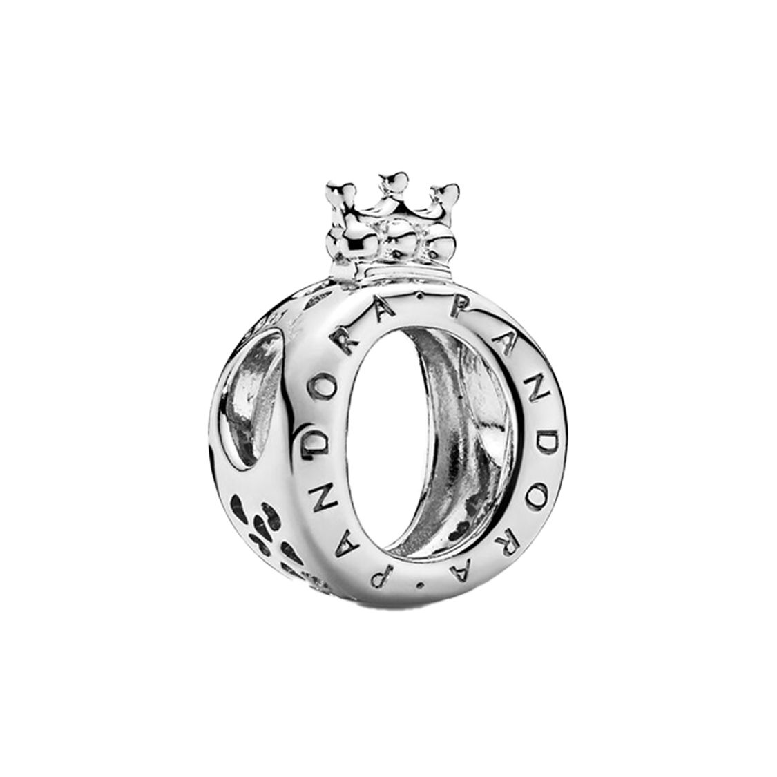 Pandora Crown O Shape Logo Charm Women Charm Silver 797401 Box,Silver