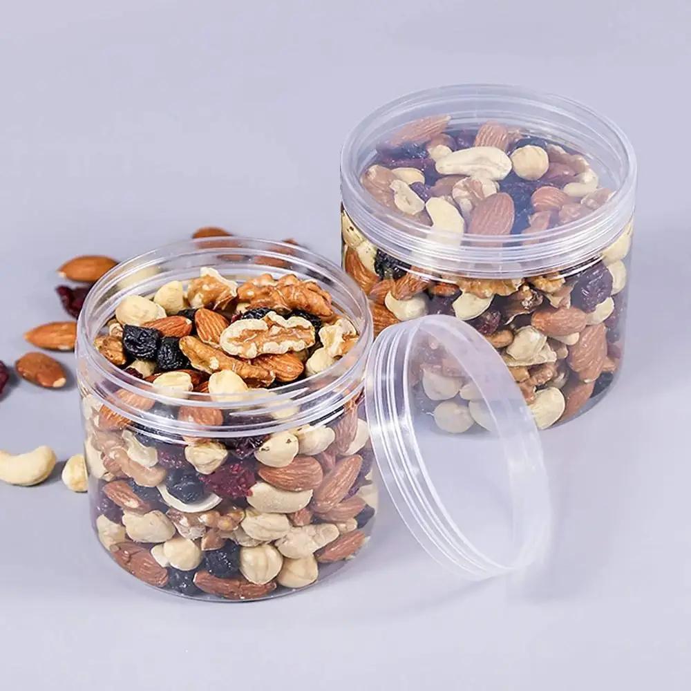 Portable Clear Sealed Can Circular Storage Bucket Food Grade Sealed Plastic Food Jar with Lid Empty Packing Bottle