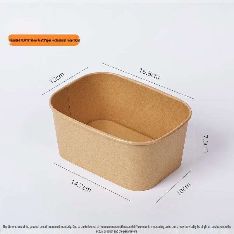 Kraft Paper Disposable Food Containers (100-Count)