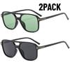 2PACK New Classic Oversized Men Sunglasses Vintage Brand Women Glasses Retro Double Bridges Female Glasses Outdoor Sports UV400