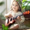 1 Peça Aprendizagem Educacional Presentes 26/35Cm Guitarra Infantil 4 Cordas Instrumento Musical Com Palhetas Simulação Yukrili Brinquedo Musical