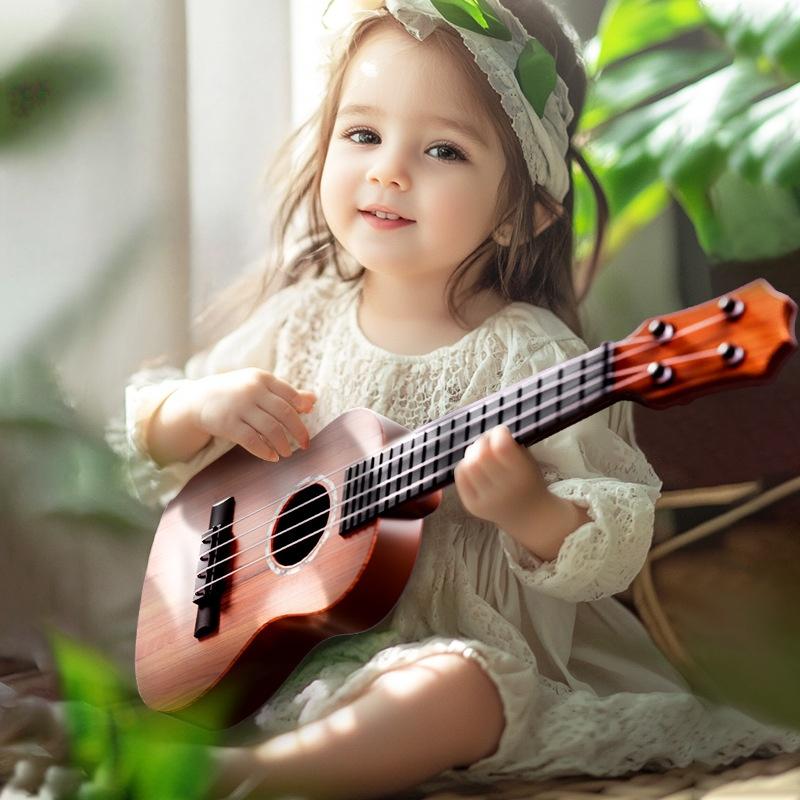 1Pcs Learning Educational Gifts 26/35Cm Kids Guitar 4 Strings Musical Instrument With Paddles Simulating Yukrili Musical Toy