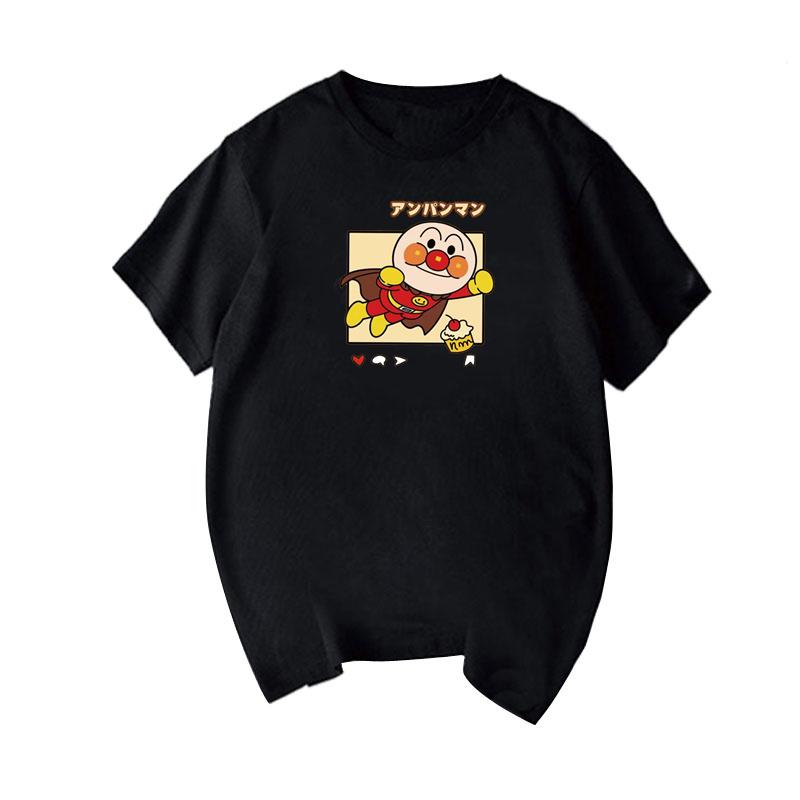 Mens Clothing Summer Anpanman Cartoon Fun Printed Graphic T Shirts Y2k Cotton Loose Casual Womens Short Sleeved Tee Tops Anime