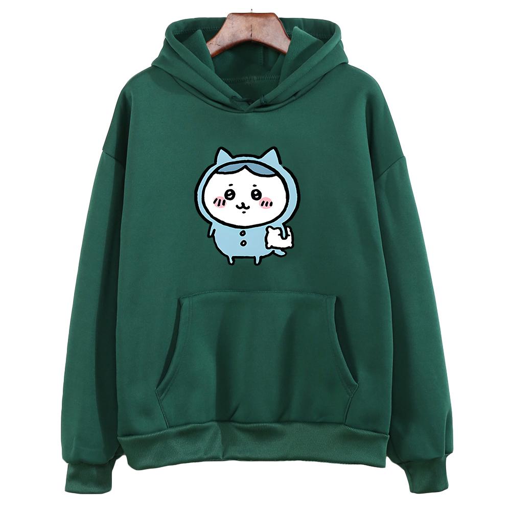 Chiikawa Aesthetic Hoodie Comic Sweatwear Couple Sweatshirt Regular Fit Women/men Printing Grunge Japanese Anime Regular Girls