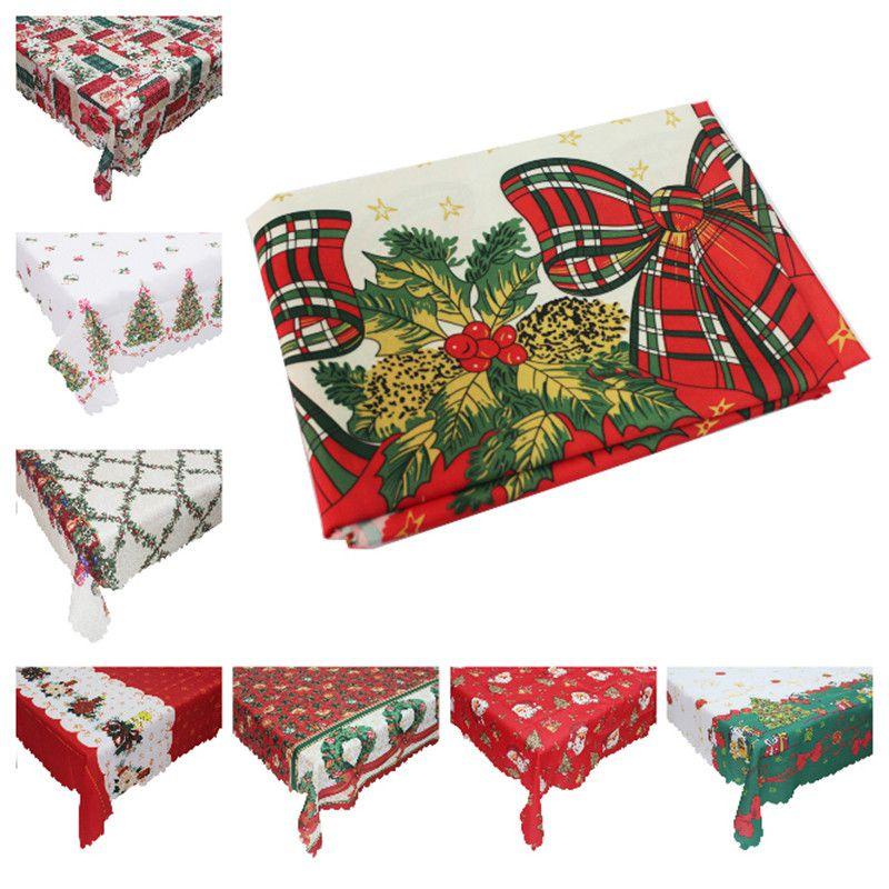 Fashionable Christmas Tablecloth Rectangular Polyester Holiday Home Decoration 150x180cm