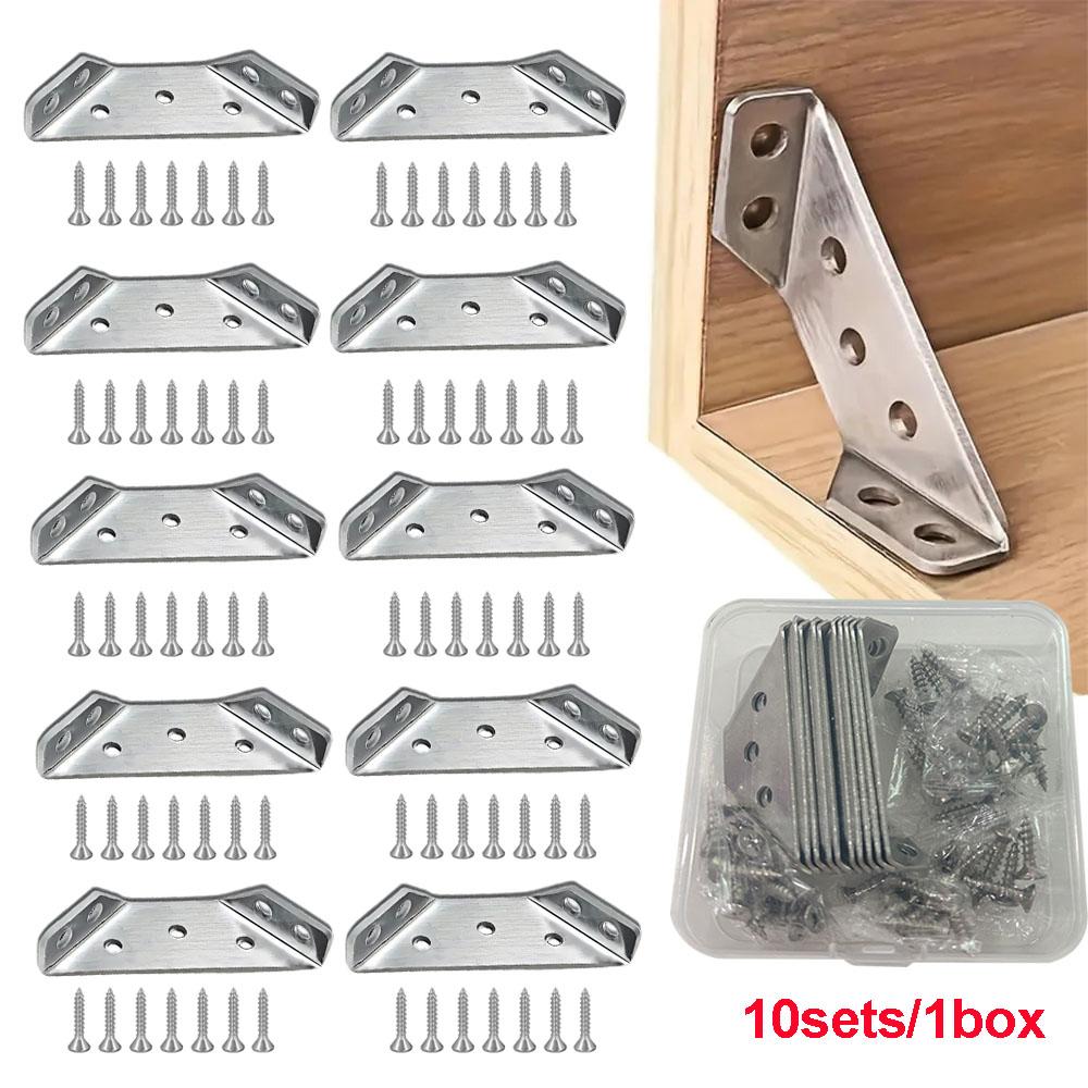 Thickened Stainless Steel Angle Bracket 90 Degree Right Angle Fixing Connector for Furniture Accessories