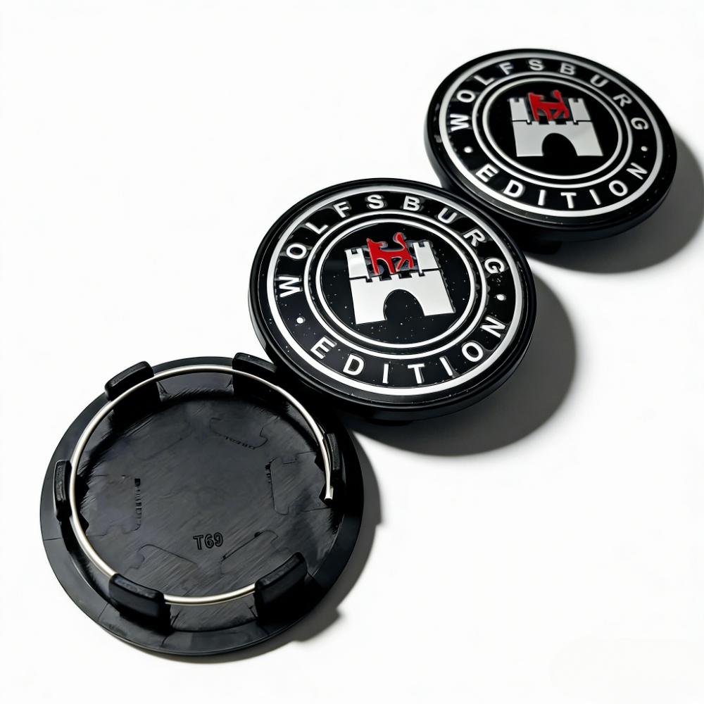 4pcs Wolfsburg Logo Emblem Car Wheel Center Caps 69MM Clips 56MM Wheels Hub Dust Cap Rim Hubcaps Cover Replace Car Accessories