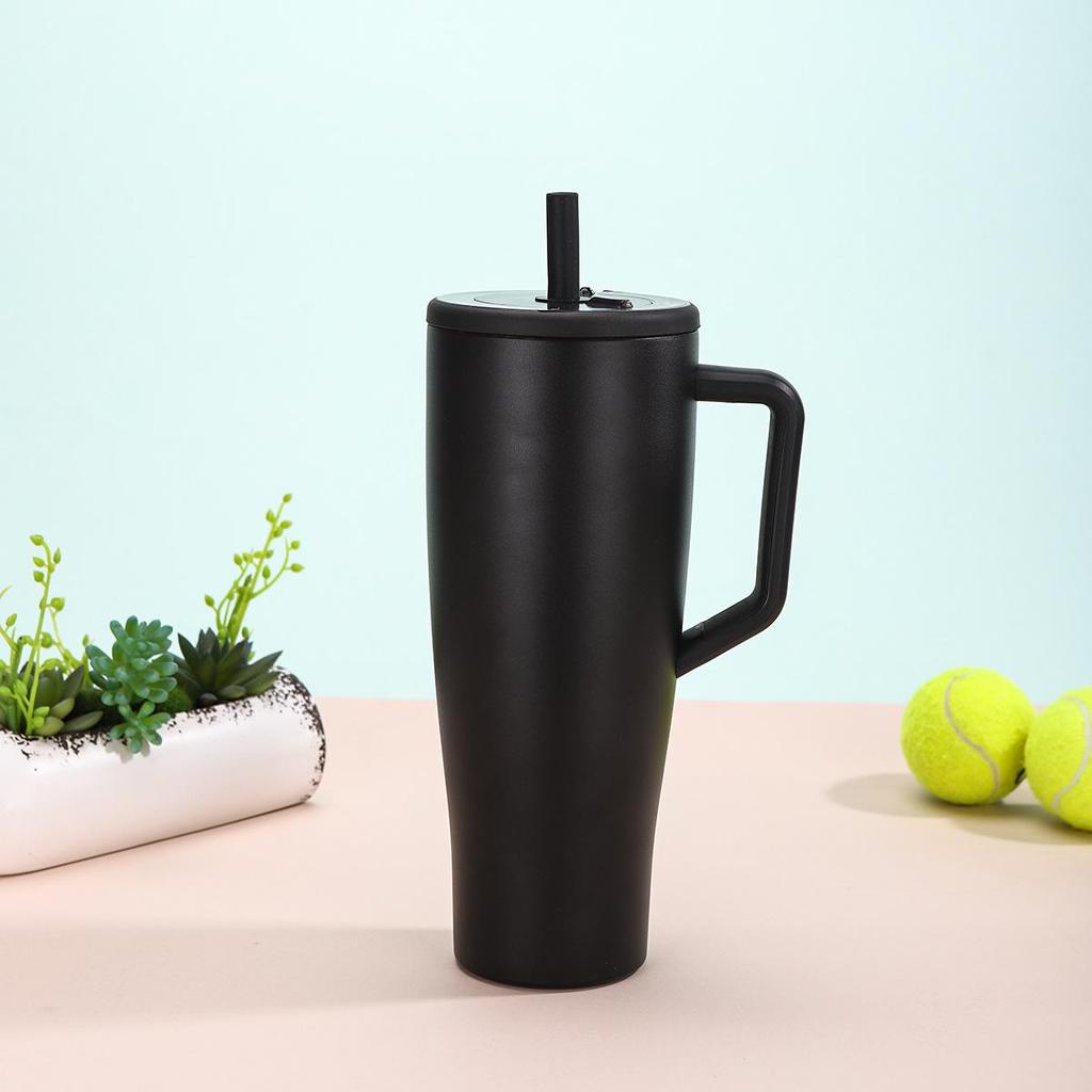 40oz Insulated Stainless Steel Car Cup with Straw & Handle