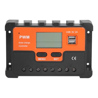 Solar Charge Controller 12V/24V 30A Circuit Protection Dual USB Interface Paremeter Adjustable LCD