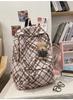 Schoolbag high value plaid star backpack women commuter leisure large capacity schoolbag light travel trend versatile backpack
