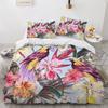 Flower Bird King Queen Duvet Cover Colorful Tropical Floral Bedding Set For Women Watercolor Plant 23Pcs Polyester Quilt Cover