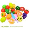 Cutting Food Kitchen Toys Set Simulate Fruit Vegetable Accessories with Shopping Basket Role Play Education Toy for Toddler Gift