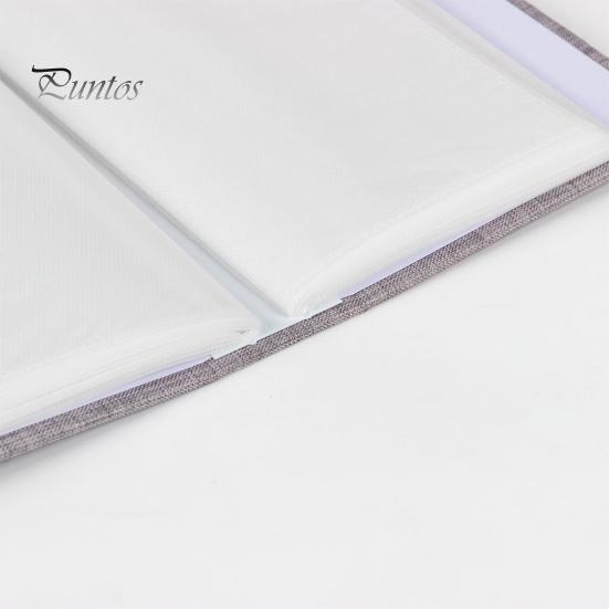 Portable Photo Album Linen Cover Picture with Front Window 100 Photos Durable 4x6 Slip-in Book for Wedding Vacation Family Baby Pictures