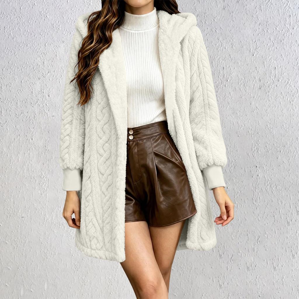 Women's Long Sleeve Hooded Jacket Loose Fit Casual Winter Coat
