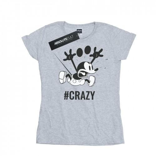 

Disney Womens/Ladies Mickey Mouse #Crazy Cotton T-Shirt XXL білий