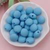 Home Party Supplies Beaded Material Jewelry Accessories Necklace Bracelet 12mm 30pcs Flat Round Beads DIY Solid Color Fashion Rubber Handmade