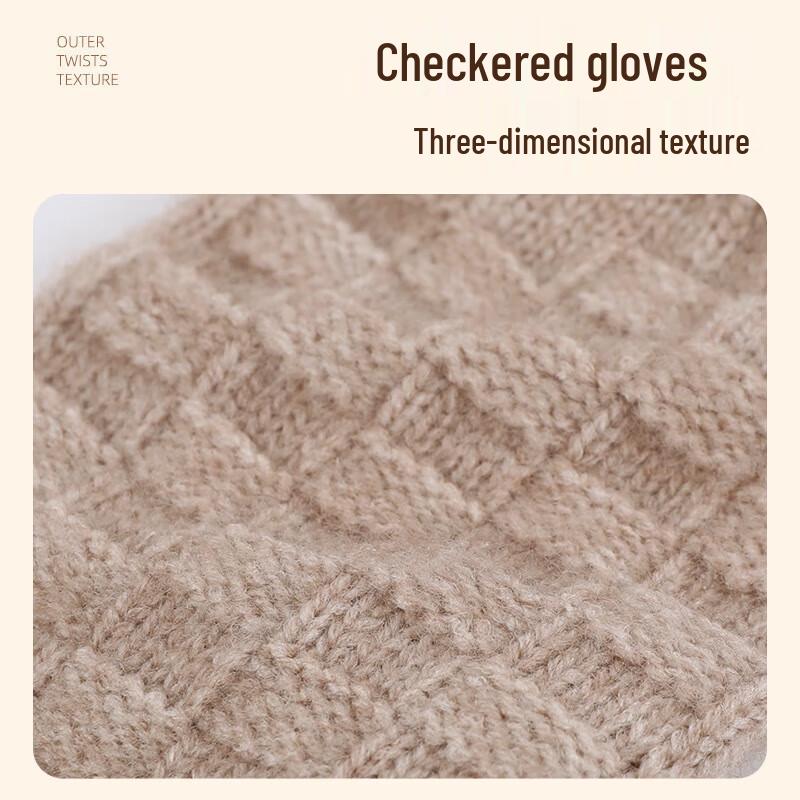 Xihong Winter Checkered Knitted Gloves