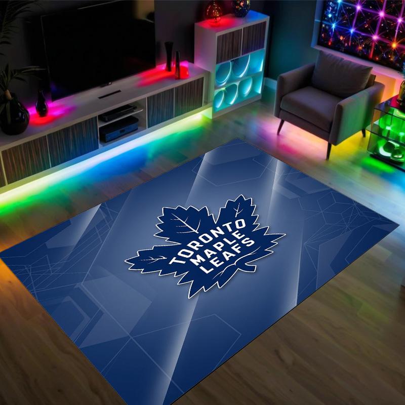 Toronto Maple Leafs Design Crystal Velvet Carpet Cozy Non?Slip Printed Rug For Bedroom Living Room Entrance