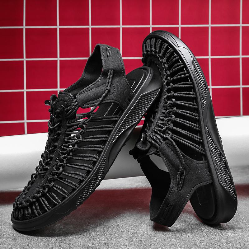 2025 Summer Men Sandals Leather Men Casual Shoes Handmade Outdoor Comfy Leather Sandals for Men Beach Shoes Roman Mens Shoes