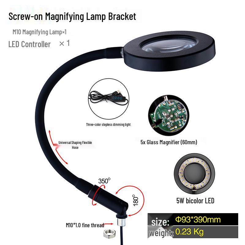 Pro Soldering Station Kit: Soldering Iron, Wire, Magnifying Lamp, Smoke Absorber, Magnetic Repair Tool