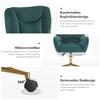 005 Full KD Velvet Fabric Material Height-Adjustable Swivel Chair for Indoor Home Office with Gold Legs, Green
