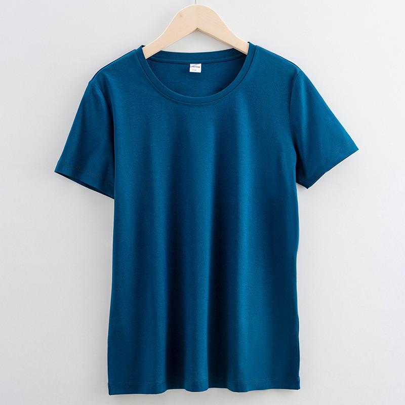 Silk Cotton T Shirt For Women Summer Breathable Casual Relaxed Fit Plain Style