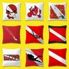 Scuba Diving Dive Flag Throw Pillow Case For 55cm 40cm 45*45cm 50cm 30cm Square Office Cushion Cover