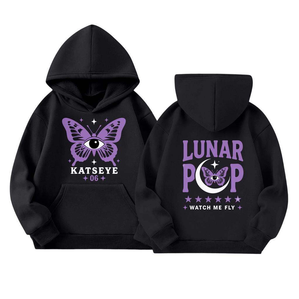 Kids Long Sleeve Pullover Hoodie with Letter Print and Front Pocket, Loose Fit Casual Sweatshirt for Boys and Girls