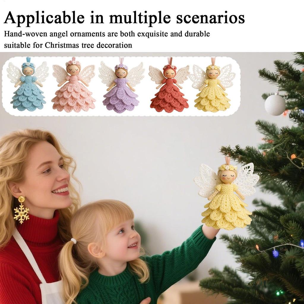 DIY Angel Pendant Crochet Kits Angel Doll Ornament Craft Knitting supplies Set Christmas Tree Decorations DIY Xmas Gifts