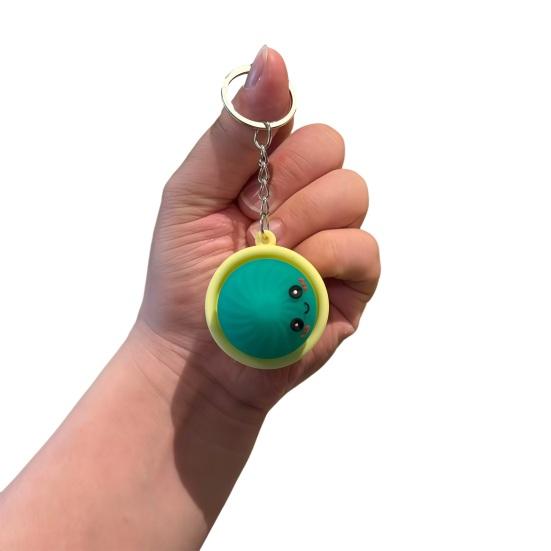 Keychain Steamed Bun Pendant Stress Relief Toy Portable Key Chain with Crisp Clicks