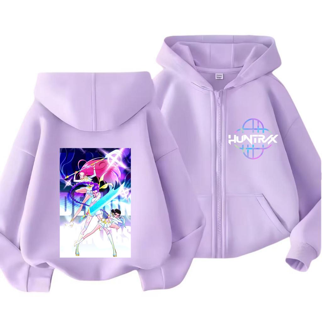 Kpop Demon Hunters Zip Up Sweatshirts Hoodie Coat Children Clothes Kid Girl Boy Sweatshirt Y2k Hoody Baby Casual Top