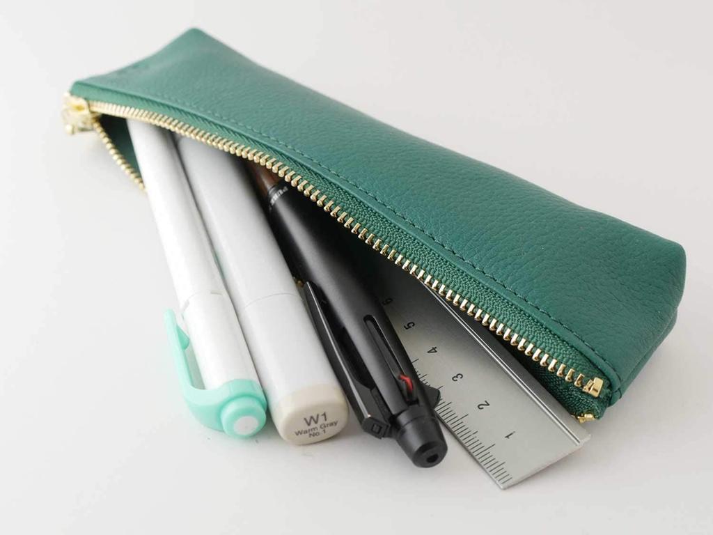 OSL Leather Pencil Case Taupe [Slip-On] OSL-1801 Slip-On