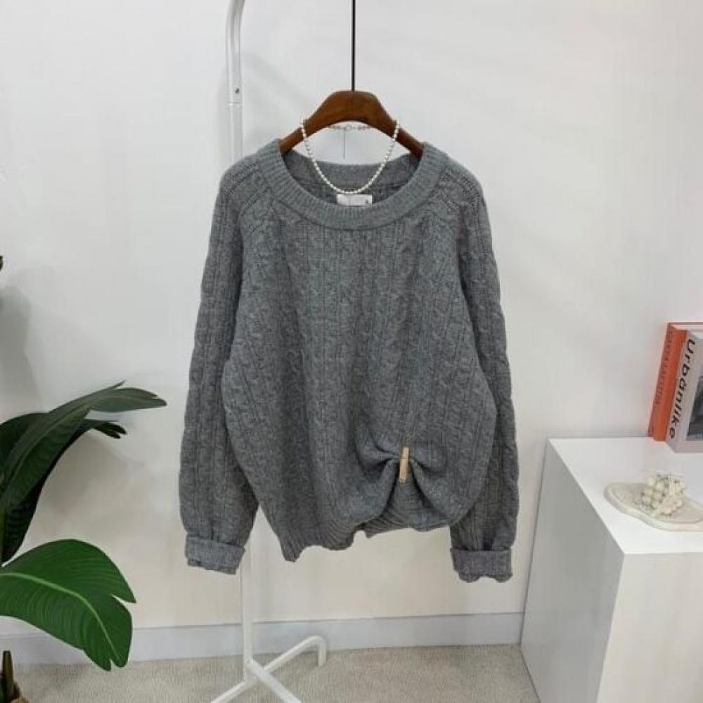 C S In The Room Cable Knit StretCh CrewneCk Raglan Long Sleeve 10 ColorS Chamo