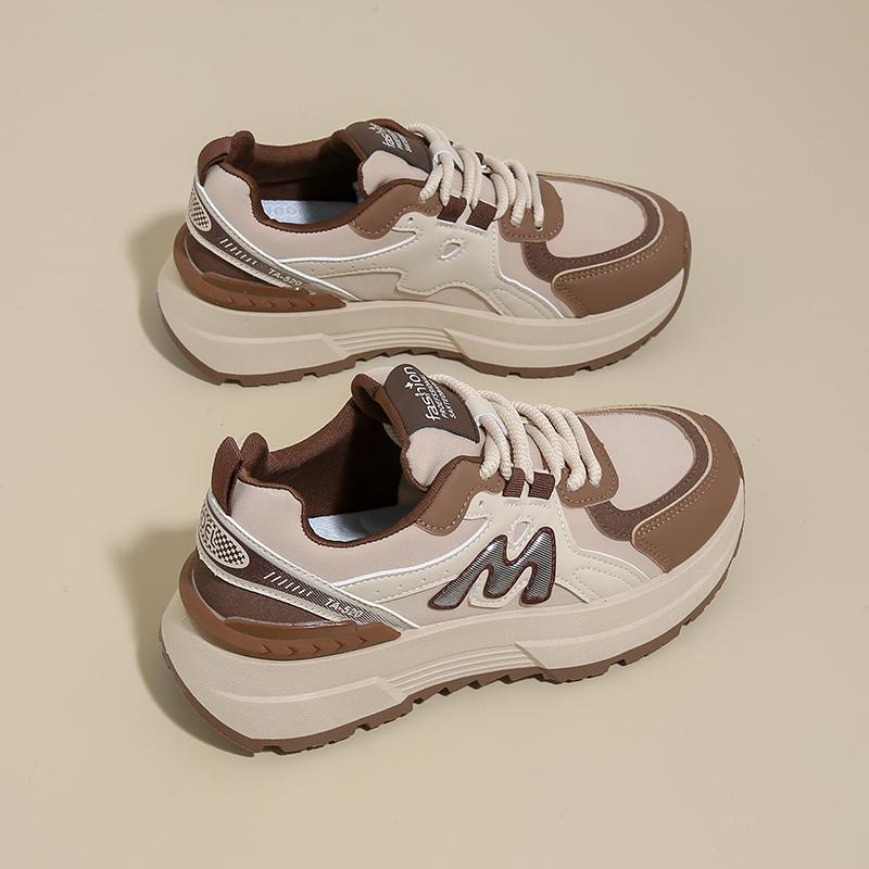 Fashion CRLAYDK Chunky Sneakers for Women Non Slip Tennis Platform Walking Running Casual Leather Shoes Comfortable Sport Trainers