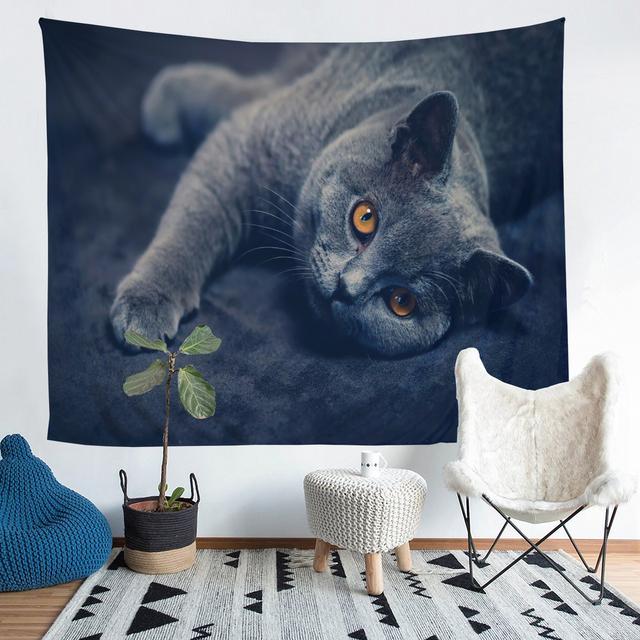 Lazy Cat Printed Living Room Decoration Wall Hanging Tapestry Yoga Mat Rug Home Decor Art
