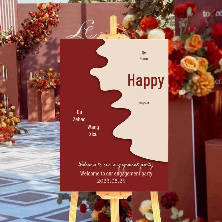 Wedding Ceremony Engagement Welcome Sign - Decorative Guide and Water Board Stand