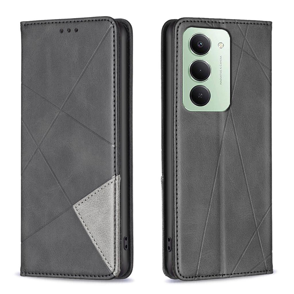 For Xiaomi Redmi 15 5G (Global) (169mm) Case Card Slots Geometry Imprint Leather Phone Cover