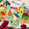 6 Pictures/package of Small House Face Change Stickers for Boys and Girls Children DIY Handmade Puzzle Small House Puzzle Stickers
