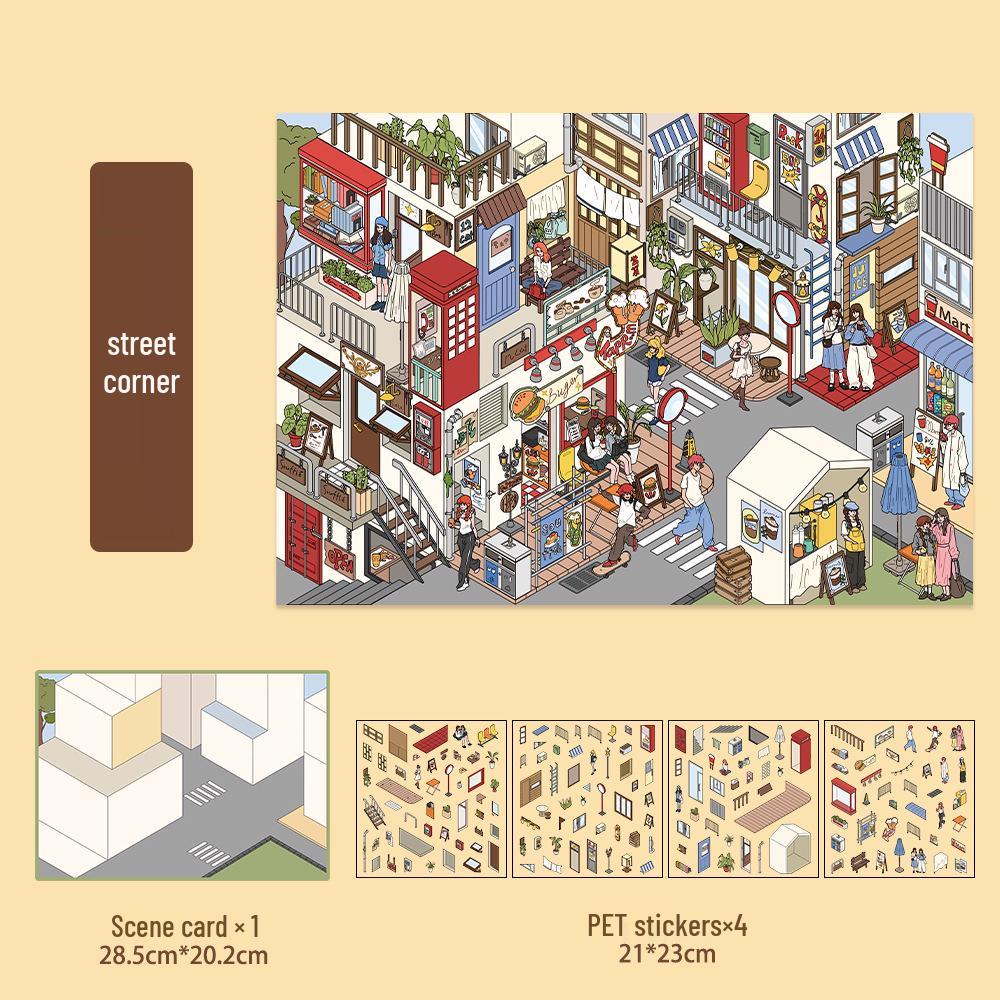 Micro Ink 3D Cartoon Decompression Stickers for DIY Miniature Scene Journals