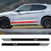 2PCS Car Door Side Skirt Stripe Stickers For Alfa Romeo Giulietta Stelvio Mito Giulia Sportiva Racing Sport Fashion Vinyl Decals