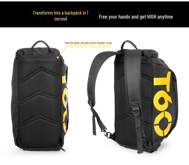 T60 Sports Travel Bag - Double Shoulder, Dry/Wet Separation, Gym & Yoga Bag for Men and Women.