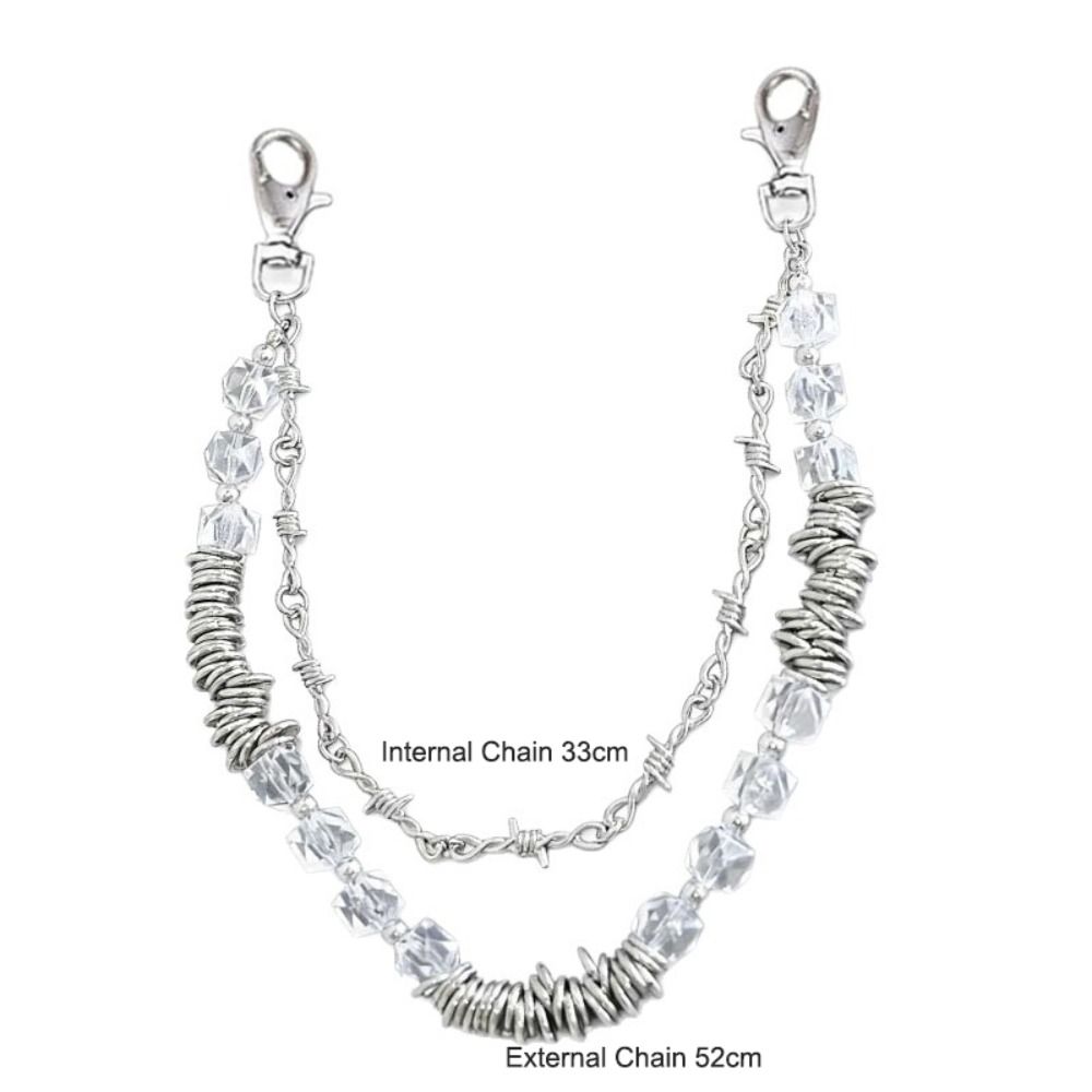 Punk Trousers Chain Hip Hop Jeans Keyring Keychain Fashion Multi-layer Key Chains  For Women Man