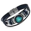 Multi Layer Constellation Leather Bracelet 12 Zodiac Sign Adjustable Fashion Jewelry for Unisex Gift Occasion