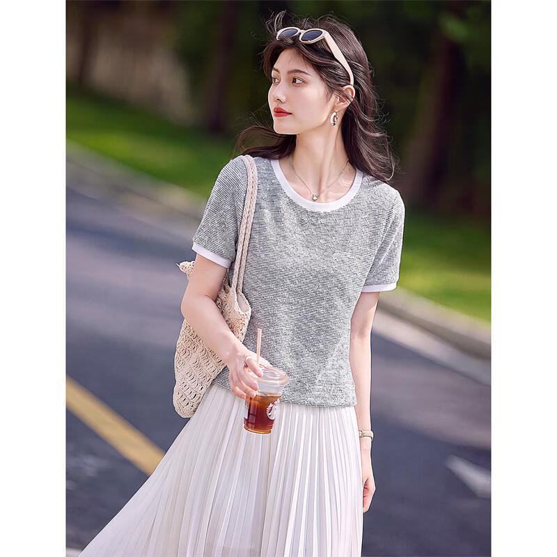 Women's Elegant Striped Short Sleeve T-Shirt