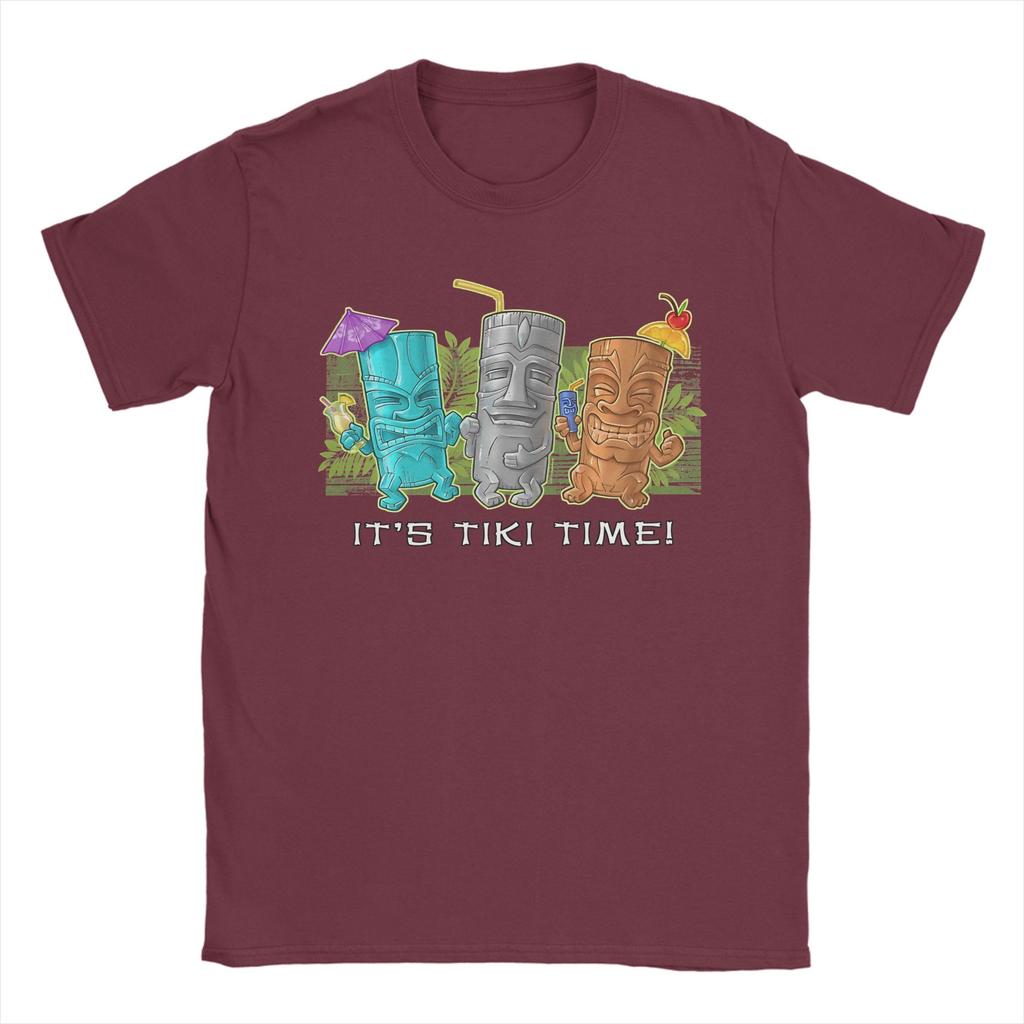 Unisex TShirt Tiki Time Mugs Vintage 100 Cotton Tee Shirt Short Sleeve T Shirts O Neck Tops Gift Idea