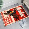 Crystal Velvet Cowboy Printed Area Rug for Bedroom And Living Room Home Decoration, Non-Slip Mat for Bedside.